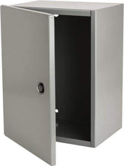 Cooper B-Line - Steel Standard Enclosure Hinge Flat Cover - NEMA 1, 12" Wide x 16" High x 8-5/8" Deep - Exact Industrial Supply