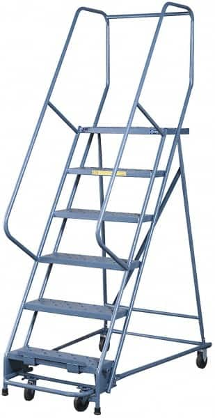 Gillis - 12-1/2' High 300 Lb Capacity 12 Step Rolling Ladder - Exact Industrial Supply