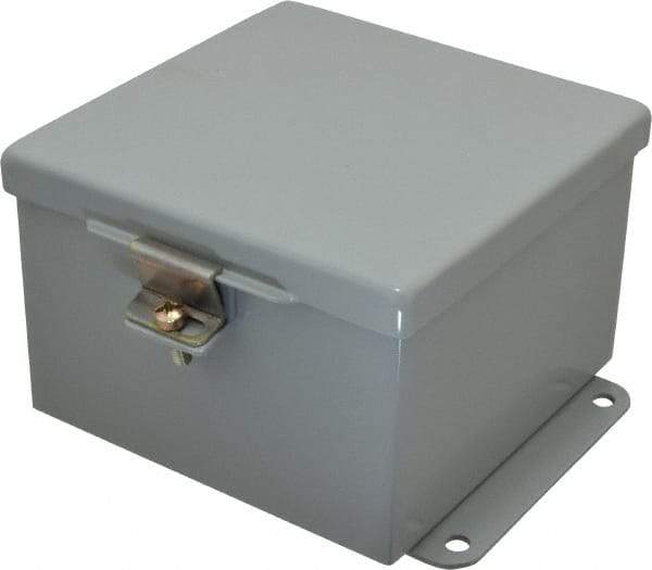 Cooper B-Line - Steel Standard Enclosure Hinge Flat Cover - NEMA 12, 13, 6" Wide x 6" High x 4" Deep, Dirt-tight & Dust-tight - Exact Industrial Supply