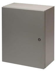Cooper B-Line - Steel Standard Enclosure Hinge Flat Cover - NEMA 4, 12, 24" Wide x 36" High x 8" Deep, Dirt-tight, Dust-tight, Rainproof & Watertight - Exact Industrial Supply