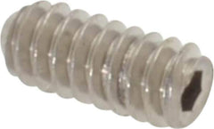 Value Collection - #4-40 UNC, 1/4" OAL, Flat Point Set Screw - Grade Austenitic A2 Stainless Steel, 0.05" Key - Exact Industrial Supply