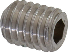 Value Collection - #10-32 UNF, 1/4" OAL, Flat Point Set Screw - Grade Austenitic A2 Stainless Steel, 3/32" Key - Exact Industrial Supply