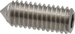 Value Collection - #10-32 UNF, 1/2" OAL, Cone Point Set Screw - Grade Austenitic A2 Stainless Steel, 3/32" Key - Exact Industrial Supply