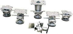 Vestil - 9-7/8" Mounting Height, Floor Lock for 8" Diam Caster Wheels - 1" Retracted Clearance, 5-3/8" x 7-1/4" Top Plate Size, 3-3/8" x 5-1/4" Bolt Hole Spacing - Exact Industrial Supply