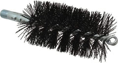 Schaefer Brush - 5" Brush Length, 2-1/2" Diam, Nylon Single Stem, Single Spiral Tube Brush - 7-1/4" Long, Nylon, 1/4" NPSM Male Connection - Exact Industrial Supply