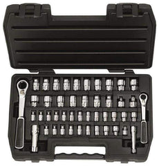 GearWrench - 46 Piece 1/4 & 3/8" Drive Standard Socket Set - 5/32 to 3/4", 3.5 to 19mm, Inch/Metric Measurement Standard - Exact Industrial Supply