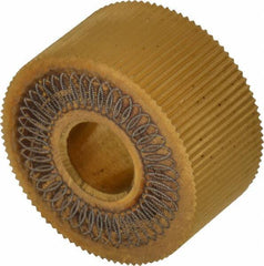 Dorian Tool - 3/4" Diam, 90° Tooth Angle, 40 TPI, Standard (Shape), Form Type High Speed Steel Straight Knurl Wheel - 3/8" Face Width, 1/4" Hole, Circular Pitch, Bright Finish, Series A - Exact Industrial Supply