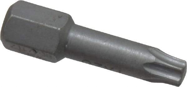 Wera - 1/4" Drive T20 Torx Screwdriver Bit - 1" OAL, Insert Bit - Exact Industrial Supply