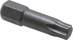 Wera - 1/4" Drive T30 Torx Screwdriver Bit - 1" OAL, Insert Bit - Exact Industrial Supply