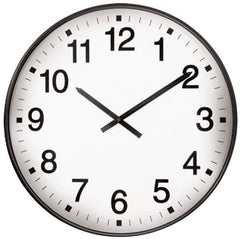 Infinity Insttruments - 17 Inch Diameter, White Face, Dial Wall Clock - Standard Display, Black Case, Runs on AA Battery - Exact Industrial Supply