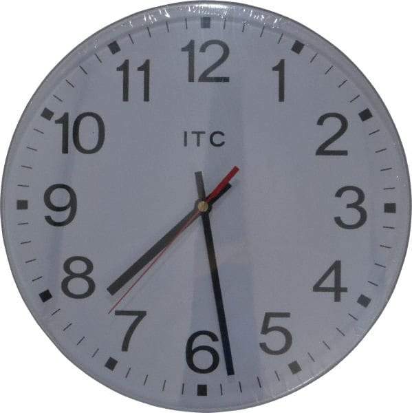 Infinity Insttruments - 11-1/2 Inch Diameter, White Face, Dial Wall Clock - Bold Display, White Case, Runs on AA Battery - Exact Industrial Supply