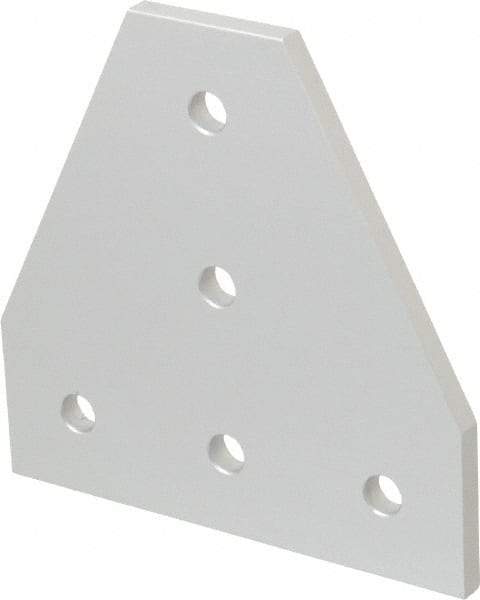 80/20 Inc. - 4-1/2" Wide, 4-1/2" High, Open Shelving 5 Hole Tee Plate - Aluminum, Use with Series 15 & Bolt Kit 3320 or 3325 - Exact Industrial Supply