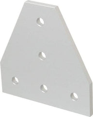 80/20 Inc. - 4-1/2" Wide, 4-1/2" High, Open Shelving 5 Hole Tee Plate - Aluminum, Use with Series 15 & Bolt Kit 3320 or 3325 - Exact Industrial Supply