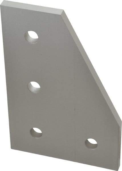80/20 Inc. - 3" Wide, 4-1/2" High, Open Shelving 4 Hole 90° Angled Plate - Aluminum, Use with Series 15 & Bolt Kit 3320 or 3325 - Exact Industrial Supply