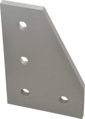 80/20 Inc. - 3" Wide, 4-1/2" High, Open Shelving 4 Hole 90° Angled Plate - Aluminum, Use with Series 15 & Bolt Kit 3320 or 3325 - Exact Industrial Supply
