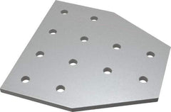 80/20 Inc. - 6" Wide, 6" High, Open Shelving 12 Hole Tee Plate - Aluminum, Use with Series 15 & Bolt Kit 3320 or 3325 - Exact Industrial Supply