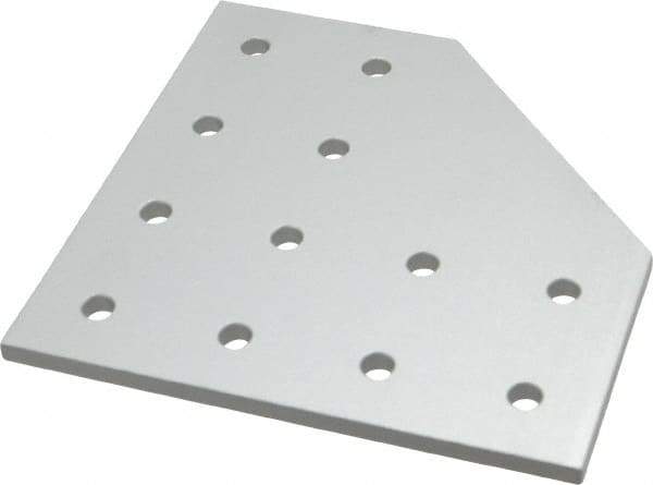 80/20 Inc. - 6" Wide, 6" High, Open Shelving 12 Hole 90° Angled Joining Plate - Aluminum, Use with Series 15 & Bolt Kit 3320 or 3325 - Exact Industrial Supply