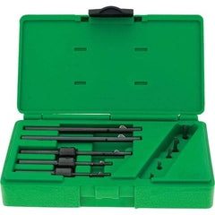 Deburr Master - 5 Piece Power Deburring Tool Set - Includes 1/8 to 1/4" Diam Hole Range Tools - Exact Industrial Supply