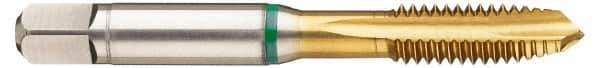 Guhring - M18x2.50 Metric Coarse, 4 Flute, TiN Finish, Cobalt Spiral Point Tap - Plug Chamfer, Right Hand Thread, 4-1/32" OAL, 1-13/16" Thread Length, 0.542" Shank Diam, 6H Class of Fit, Series 3915 - Exact Industrial Supply