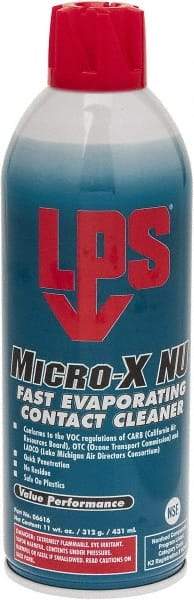 LPS - 11 Ounce Aerosol Contact Cleaner - 0°F Flash Point, Flammable, Food Grade, Plastic Safe - Exact Industrial Supply