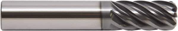 M.A. Ford - 1", 7 Flute, Single End, Solid Carbide, 0.09" Corner Radius End Mill - 4" OAL, 38° Helix, Right Hand Flute, 1" LOC, Right Hand Cut - Exact Industrial Supply