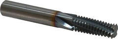 Emuge - 5/8-11 UNC, 0.496" Cutting Diam, 4 Flute, Solid Carbide Helical Flute Thread Mill - Internal Thread, 1.316" LOC, 3-3/4" OAL, 1/2" Shank Diam - Exact Industrial Supply