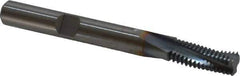 Emuge - 5/16-24 UNF, 0.246" Cutting Diam, 3 Flute, Solid Carbide Helical Flute Thread Mill - Internal Thread, 0.644" LOC, 2-1/2" OAL, 1/4" Shank Diam - Exact Industrial Supply