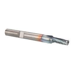 Emuge - 1/4-20 UNC, 0.185" Cutting Diam, 3 Flute, Solid Carbide Helical Flute Thread Mill - Internal Thread, 0.524" LOC, 2-1/2" OAL, 1/4" Shank Diam - Exact Industrial Supply