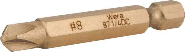 Wera - #8 Torq-Set Bit - 1/4" Hex Drive, 2" OAL - Exact Industrial Supply