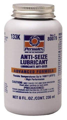 Permatex - 8 oz Bottle High Temperature Anti-Seize Lubricant - Aluminum/Copper/Graphite, -51 to 1,600°F, Silver Colored, Water Resistant - Exact Industrial Supply