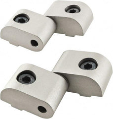 80/20 Inc. - 1-1/2" Long x 1-9/64" Wide x 26mm Thick, Left Lift Off Hinge Long Pin Top Short Pin Bottom - Aluminum, Clear Anodized Finish - Exact Industrial Supply