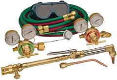 Value Collection - 1/2 Inch Cutting Capacity, 1/4 Inch Welding Capacity, Oxygen and Acetylene Torch Kit - Welding Outfit - Exact Industrial Supply