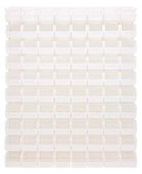 Quantum Storage - 80 Bin Louvered Panel with Ultra Bins - 48 Inch Overall Width x 11 Inch Overall Depth x 61 Inch Overall Height, Clear Tri-Clear Polypropylene Bins - Exact Industrial Supply