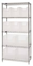 Quantum Storage - 10 Bin Giant Stack Container with Wire Shelving - Exact Industrial Supply