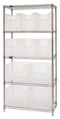 Quantum Storage - 10 Bin Giant Stack Container with Wire Shelving - Exact Industrial Supply