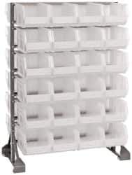 Quantum Storage - 48 Bin Rail System with Ultra Bins - 36 Inch Overall Width x 20 Inch Overall Depth x 53 Inch Overall Height, Clear Tri-Clear Polypropylene Bins - Exact Industrial Supply