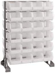 Quantum Storage - 48 Bin Rail System with Ultra Bins - 36 Inch Overall Width x 20 Inch Overall Depth x 53 Inch Overall Height, Clear Tri-Clear Polypropylene Bins - Exact Industrial Supply