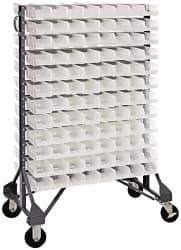 Quantum Storage - 192 Bin Rail System with Ultra Bins - 36 Inch Overall Width x 20 Inch Overall Depth x 53 Inch Overall Height, Clear Tri-Clear Polypropylene Bins - Exact Industrial Supply