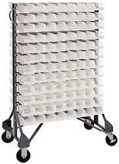 Quantum Storage - 192 Bin Rail System with Ultra Bins - 36 Inch Overall Width x 20 Inch Overall Depth x 53 Inch Overall Height, Clear Tri-Clear Polypropylene Bins - Exact Industrial Supply