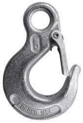 CM - 2,600 Lb Capacity, Chain Grade 43, Steel Eye Hook - 0.73" Hook Throat, 2.61" Reach, 0.53" Eye ID, 1/4" Chain Diam, 3.69" OAL, Heat Treated - Exact Industrial Supply