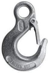 CM - 2,600 Lb Capacity, Chain Grade 43, Steel Eye Hook - 0.73" Hook Throat, 2.61" Reach, 0.53" Eye ID, 1/4" Chain Diam, 3.69" OAL, Heat Treated - Exact Industrial Supply