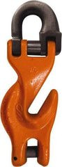 CM - 5/8 Inch Chain Diameter, Grade 100 Clevis Hook - 22,600 Lbs. Load Capacity, 1.74 Inch Inside Diameter, 0.48 Inch Pin Diameter, 0.79 Inch Hook Throat, 11.56 Inch Overall Length, 4.19 Inch Hook Width - Exact Industrial Supply