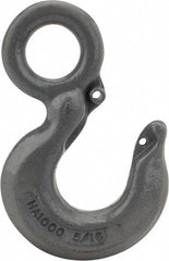 CM - Chain Grade 100, 5,700 Lbs. Load Limit Eye Rigging Hook - 1.06 Inch Hook Throat, 4.09 Inch Reach, 1.13 Inch Eye Inside Diameter, 5/16 Inch Chain Diameter, 5.63 Inch Overall Length, 1/2 Inch Eye Thickness - Exact Industrial Supply
