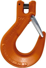 CM - 5/8 Inch Chain Diameter, Grade 100 Clevis Hook - 22,600 Lbs. Load Capacity, 0.71 Inch Inside Diameter, 3/4 Inch Pin Diameter, 1.69 Inch Hook Throat, 8.43 Inch Overall Length, 6.2 Inch Hook Width - Exact Industrial Supply