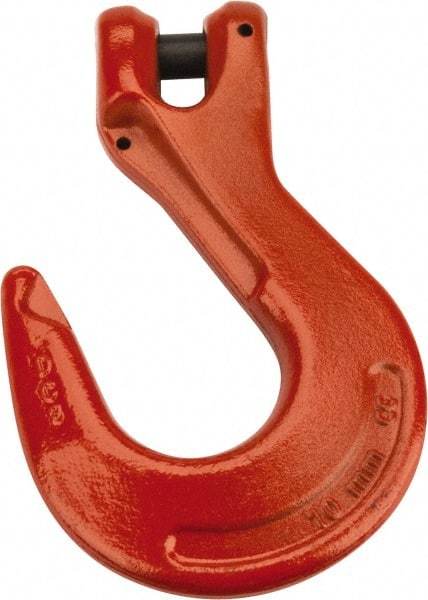 CM - 3/8 Inch Chain Diameter, Grade 100 Clevis Hook - 8,800 Lbs. Load Capacity, 0.47 Inch Inside Diameter, 0.51 Inch Pin Diameter, 1.06 Inch Hook Throat, 6.53 Inch Overall Length, 4.38 Inch Hook Width - Exact Industrial Supply