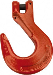 CM - 3/8 Inch Chain Diameter, Grade 100 Clevis Hook - 8,800 Lbs. Load Capacity, 0.47 Inch Inside Diameter, 0.51 Inch Pin Diameter, 1.06 Inch Hook Throat, 6.53 Inch Overall Length, 4.38 Inch Hook Width - Exact Industrial Supply