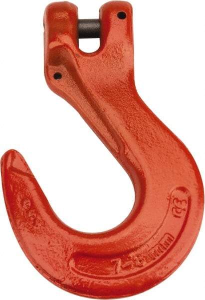 CM - 9/32 Inch Chain Diameter, Grade 100 Clevis Hook - 4,300 Lbs. Load Capacity, 0.38 Inch Inside Diameter, 0.36 Inch Pin Diameter, 0.83 Inch Hook Throat, 5.23 Inch Overall Length, 3.53 Inch Hook Width - Exact Industrial Supply