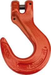 CM - 9/32 Inch Chain Diameter, Grade 100 Clevis Hook - 4,300 Lbs. Load Capacity, 0.38 Inch Inside Diameter, 0.36 Inch Pin Diameter, 0.83 Inch Hook Throat, 5.23 Inch Overall Length, 3.53 Inch Hook Width - Exact Industrial Supply
