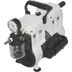 Welch - Piston-Type Vacuum Pumps; Horsepower: .33 ; Cubic Feet per Minute: 7.10 ; Vacuum Pressure (In/Hg): 5.00 ; Voltage: 115V ; Height (Inch): 12 ; Length (Inch): 17 - Exact Industrial Supply