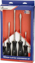 Ability One - 6 Piece Slotted Screwdriver Set - Bit Sizes: Philips #1 to #3 - Exact Industrial Supply